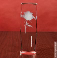 prezent RÓŻA 3D Kwiat Miłości ♥ personalizowana statuetka 3D wysoka • GRAWER 3D
